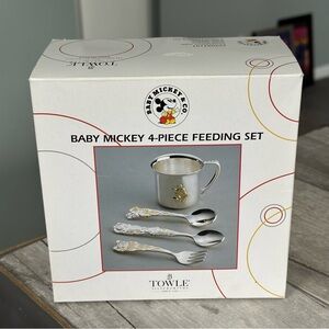 NIB Disney Baby Mickey & Co Towle Feeding Set 90s Kidcore Baby Gift Heirloom